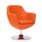 Manhattan Comfort Caisson Faux Leather Swivel Accent Chair in Orange and Polished Chrome, PK2 2-AC028-OR - alternate 2
